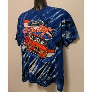 A 90's Ford Taurus Racing Tye Dye Graphic Tee